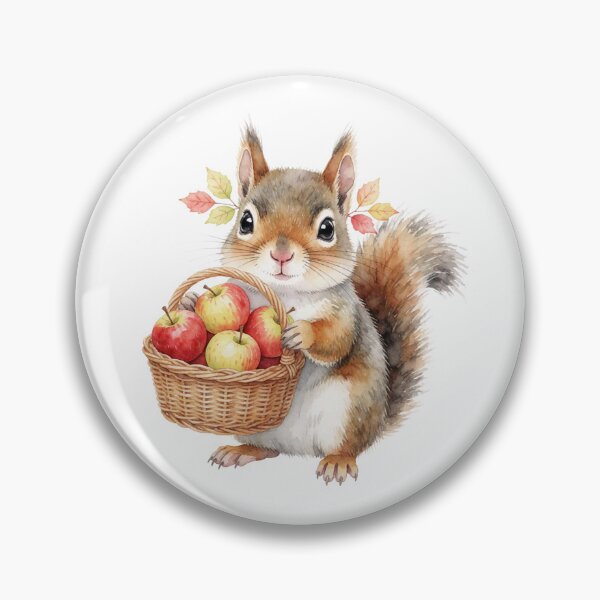 Item preview, Autumn Squirrel Sticker | Cute Fall Squirrel with Apples designed and sold by AillustriaAK.