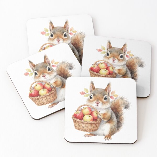 Item preview, Autumn Squirrel Sticker | Cute Fall Squirrel with Apples designed and sold by AillustriaAK.