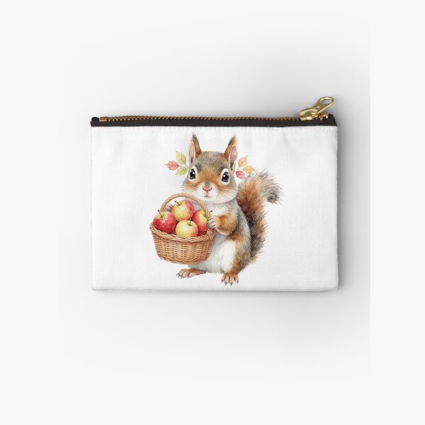 Aperçu de l'œuvre Autumn Squirrel Sticker | Cute Fall Squirrel with Apples créée et vendue par AillustriaAK.