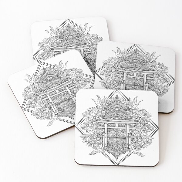Item preview, Imperial Pagoda Torii Gate Geometry - Premium Architectural Line Art designed and sold by krish-prints.