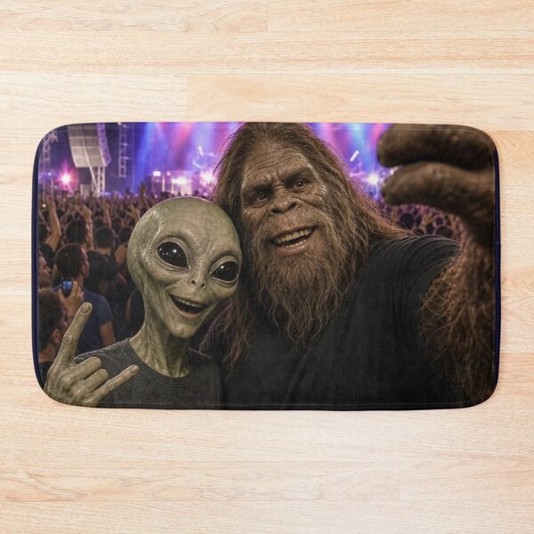 Item preview, Bigfoot and Alien at a Concert Selfie T-Shirt designed and sold by SunfullyYours.