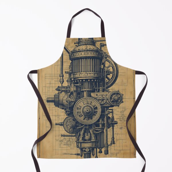 Item preview, Vintage Industrial Engine Blueprint Mechanical Engineering Art designed and sold by Evergreen Horizon Works.