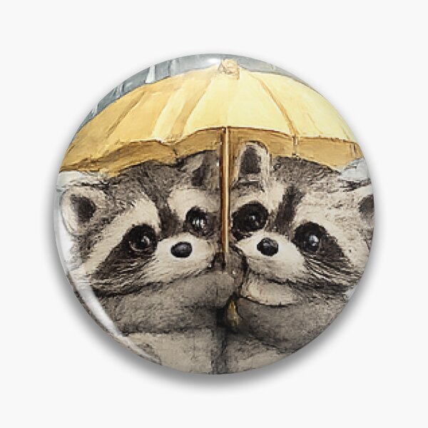 Item preview, Cute Raccoon Couple Under Umbrella designed and sold by Northline Creative.