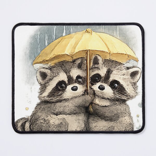 Item preview, Cute Raccoon Couple Under Umbrella designed and sold by Northline Creative.