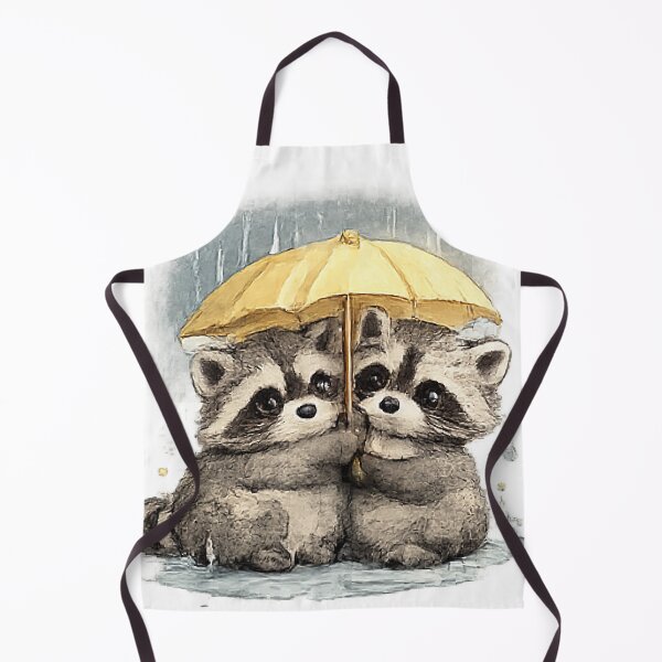 Item preview, Cute Raccoon Couple Under Umbrella designed and sold by Northline Creative.