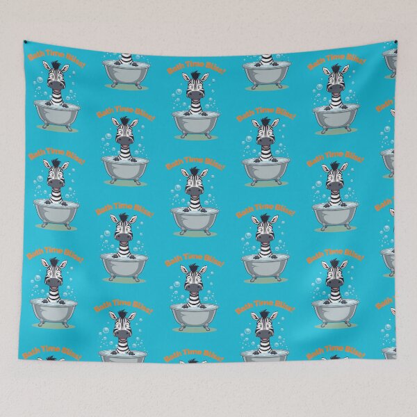 Item preview, Funny Washing Zebra Taking a Bubble Bath – Cute Cartoon Bath Time Tee designed and sold by Astro Technical.