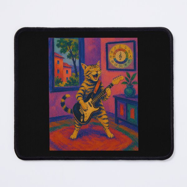 Item preview, Rock Cat Playing Electric Guitar Music Lover designed and sold by Kladhadredo.