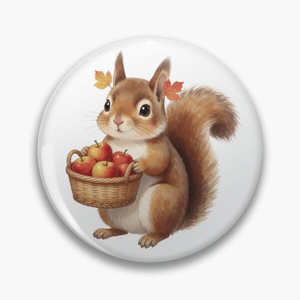 Item preview, Autumn Squirrel Sticker | Cute Fall Squirrel with Apples designed and sold by AillustriaAK.