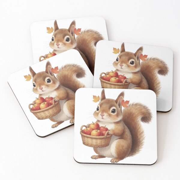 Item preview, Autumn Squirrel Sticker | Cute Fall Squirrel with Apples designed and sold by AillustriaAK.