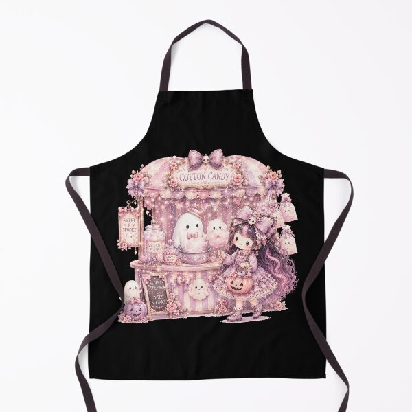 Item preview, Pastel Gothic Halloween Cotton Candy Stand | Coquette Kawaii Ghost Carnival Illustration designed and sold by looplandger.