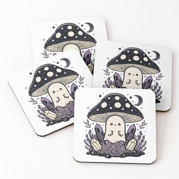 Item preview, Goth Mushroom Ghost Cute Dark Cottagecore Spooky Gift designed and sold by KhadijaBatool38.