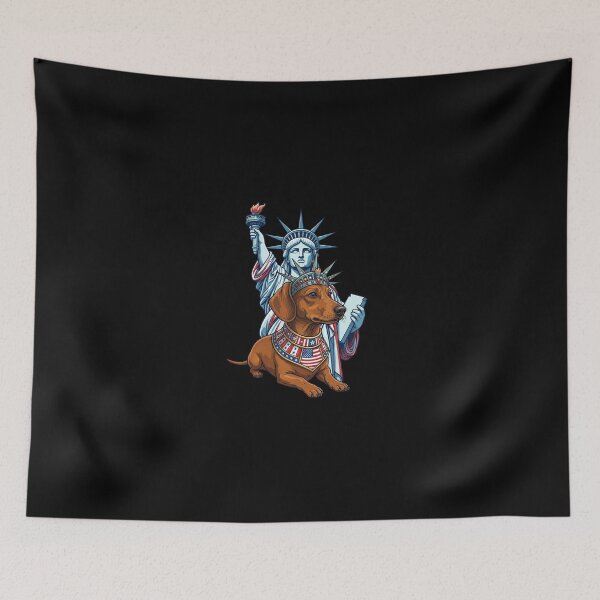 Item preview, Dachshund and the Statue of Liberty Funny Gifts designed and sold by Domel9674.