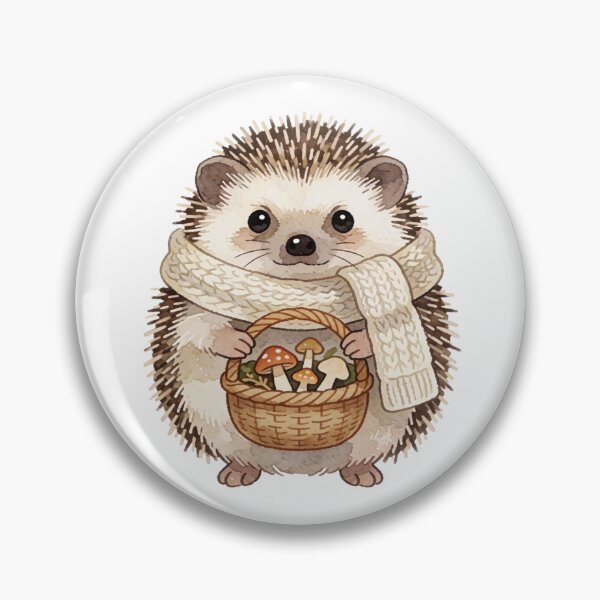 Item preview, Autumn Hedgehog Sticker | Cute Fall Hedgehog with Mushrooms designed and sold by AillustriaAK.