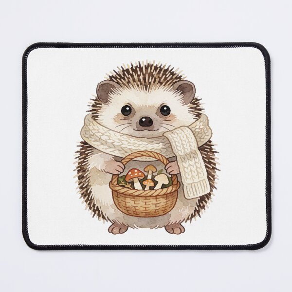 Item preview, Autumn Hedgehog Sticker | Cute Fall Hedgehog with Mushrooms designed and sold by AillustriaAK.