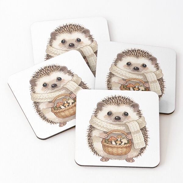 Item preview, Autumn Hedgehog Sticker | Cute Fall Hedgehog with Mushrooms designed and sold by AillustriaAK.