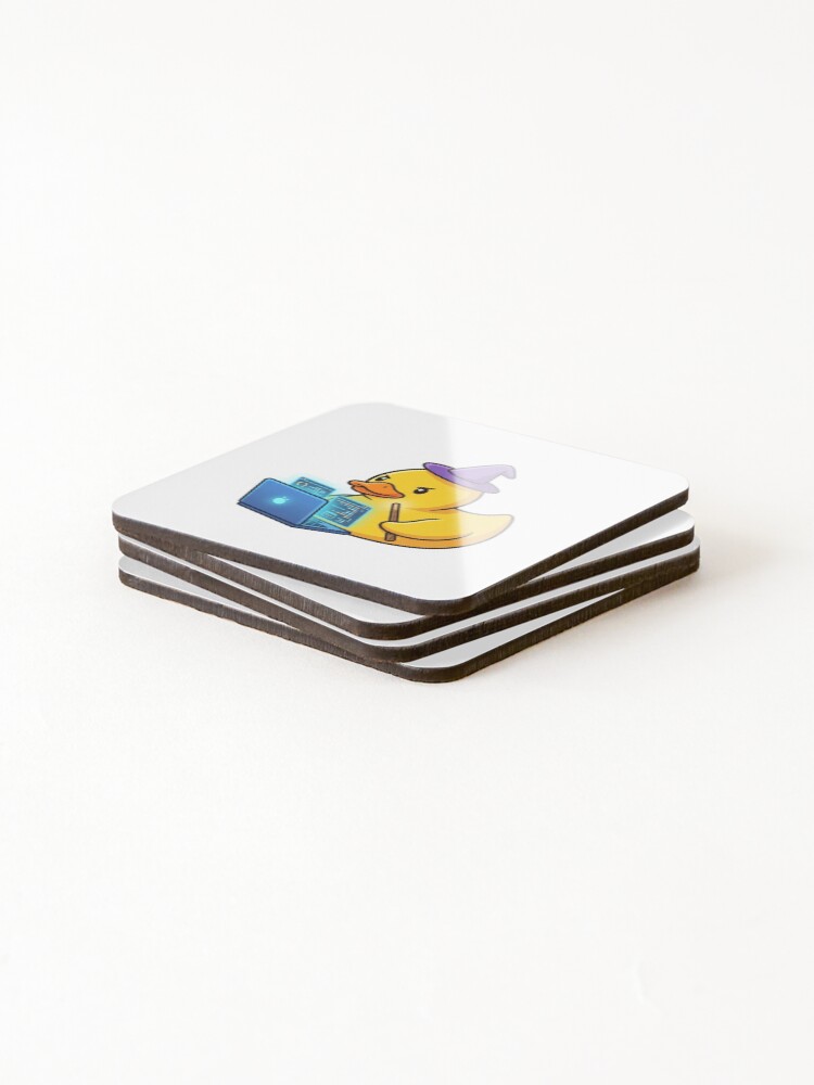 Thumbnail 4 of 5, Coasters (Set of 4), Programmer Duck Debugging designed and sold by YNAMREG.