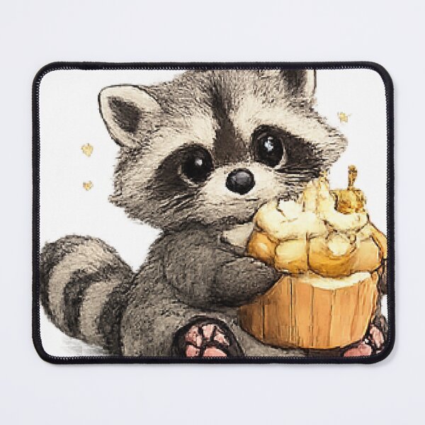 Item preview, Cute Baby Raccoon Eating Sweet Dessert designed and sold by Northline Creative.