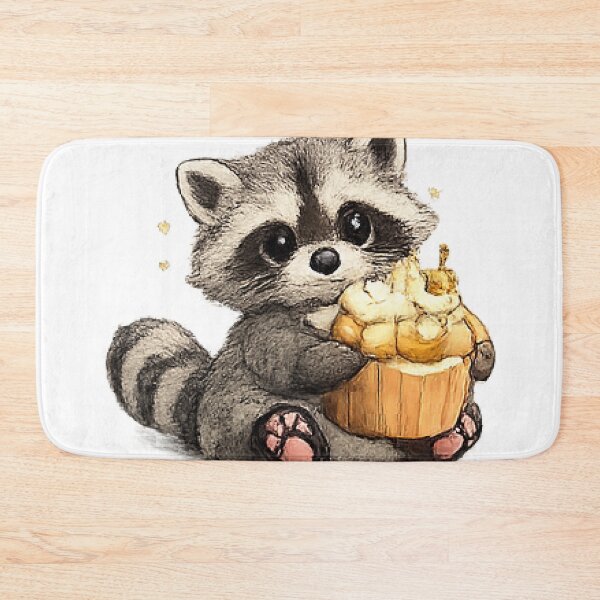 Item preview, Cute Baby Raccoon Eating Sweet Dessert designed and sold by Northline Creative.