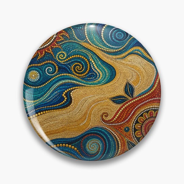 Item preview, Aboriginal Inspired Dot Art - Dreamy Sun and Waves Pattern designed and sold by GrinGalore.