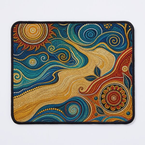 Item preview, Aboriginal Inspired Dot Art - Dreamy Sun and Waves Pattern designed and sold by GrinGalore.