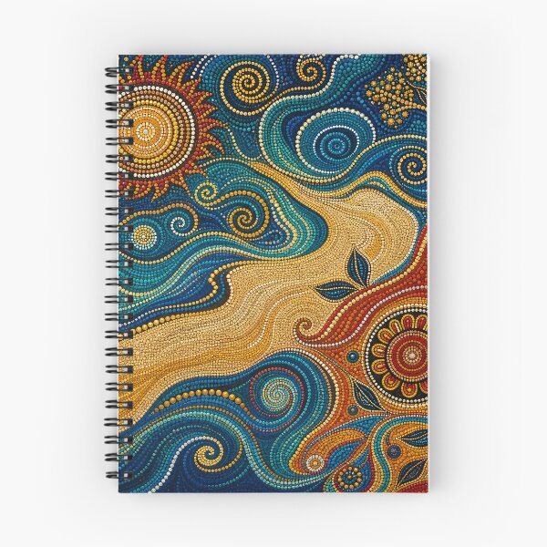 Item preview, Aboriginal Inspired Dot Art - Dreamy Sun and Waves Pattern designed and sold by GrinGalore.