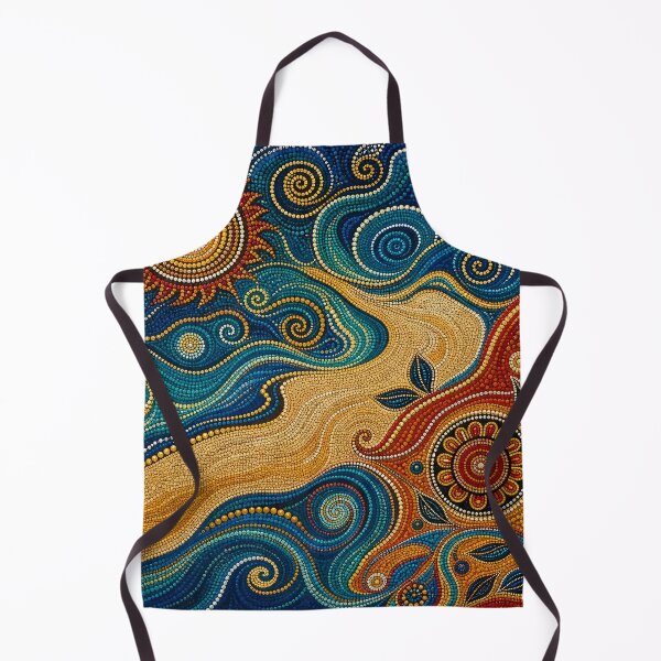 Item preview, Aboriginal Inspired Dot Art - Dreamy Sun and Waves Pattern designed and sold by GrinGalore.
