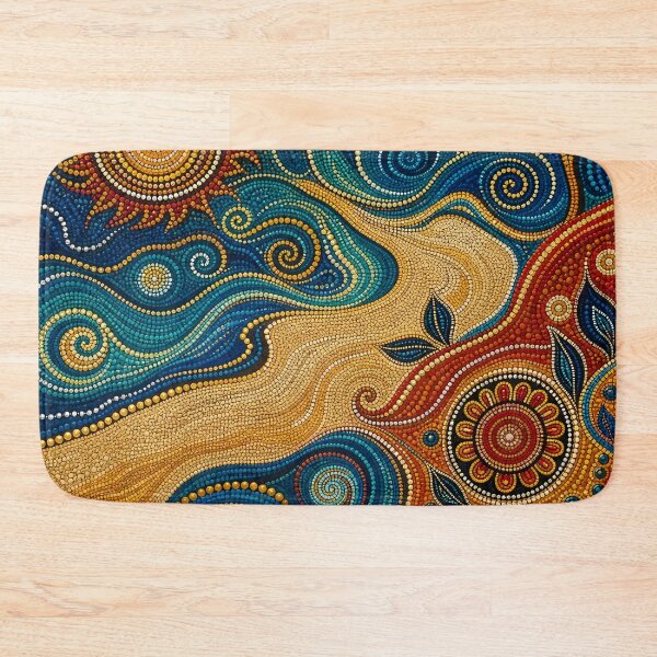 Item preview, Aboriginal Inspired Dot Art - Dreamy Sun and Waves Pattern designed and sold by GrinGalore.