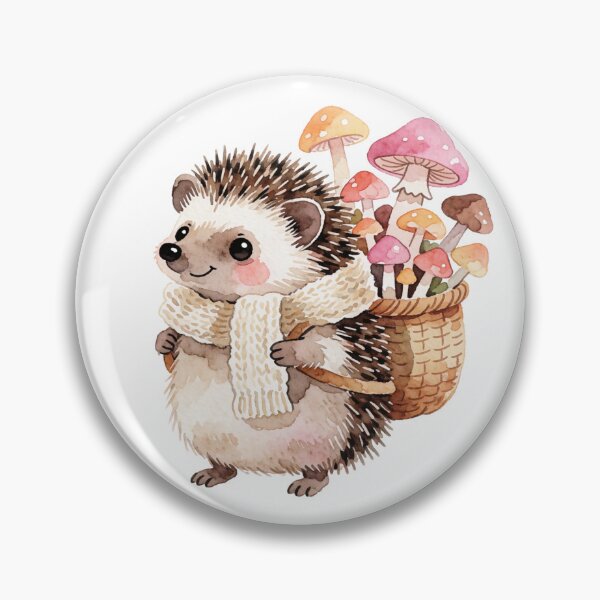 Item preview, Autumn Hedgehog Sticker | Cute Fall Hedgehog with Mushrooms designed and sold by AillustriaAK.