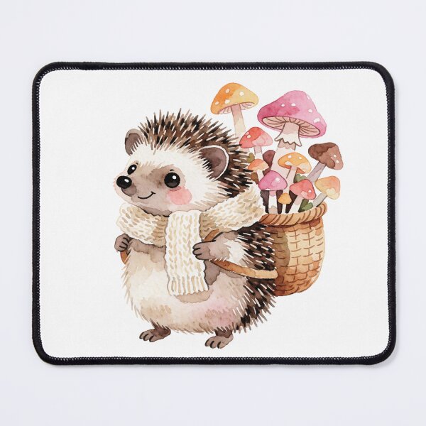 Item preview, Autumn Hedgehog Sticker | Cute Fall Hedgehog with Mushrooms designed and sold by AillustriaAK.