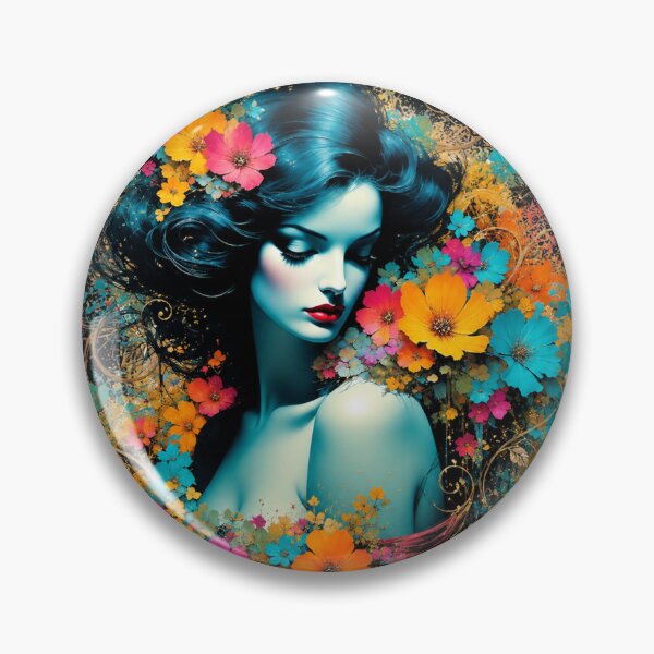 Item preview, Vibrant Art Nouveau Queen - Colorful Fantasy Floral Portrait designed and sold by KrzysztofART.