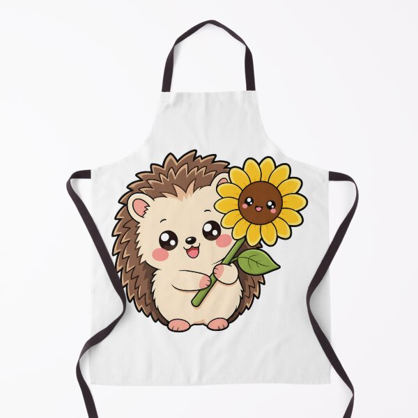 Item preview, Cute Hedgehog Holding Smiling Sunflower Kawaii Cartoon designed and sold by KCasual.