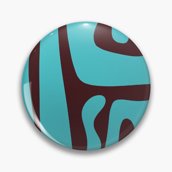 Item preview, Mid Century Modern Abstract Kwaito Pattern in Turquoise and Dark Brown designed and sold by kierkegaard.