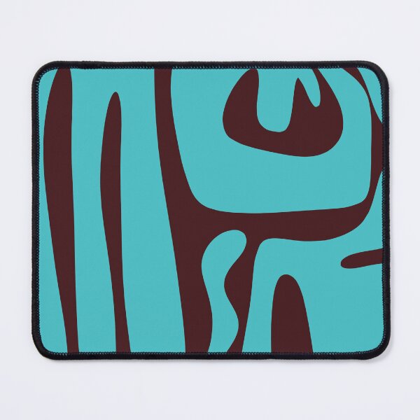 Item preview, Mid Century Modern Abstract Kwaito Pattern in Turquoise and Dark Brown designed and sold by kierkegaard.
