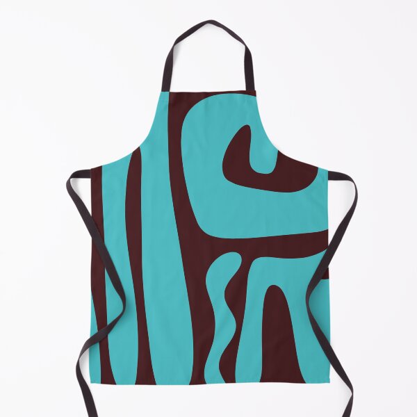 Item preview, Mid Century Modern Abstract Kwaito Pattern in Turquoise and Dark Brown designed and sold by kierkegaard.