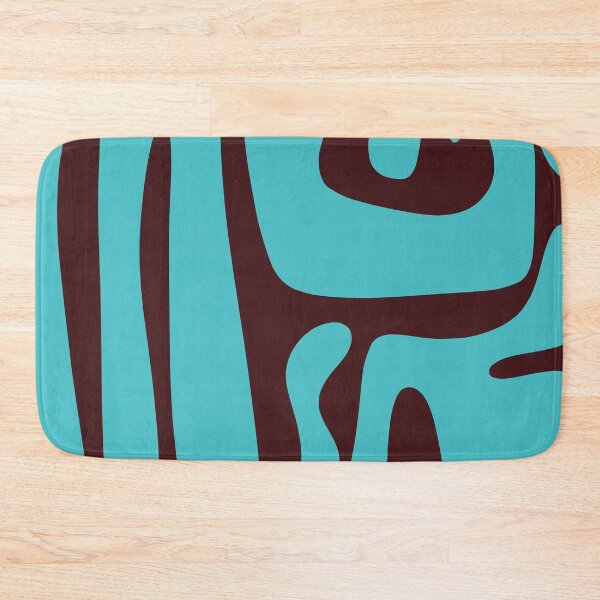 Item preview, Mid Century Modern Abstract Kwaito Pattern in Turquoise and Dark Brown designed and sold by kierkegaard.