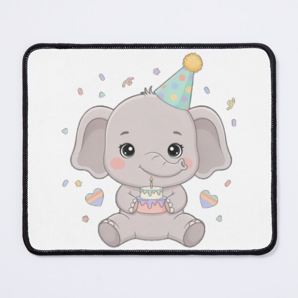 Item preview, A Cheerful Baby Elephant - Pastel Soft Grey, Birthday Gift designed and sold by DigitfanStudio.