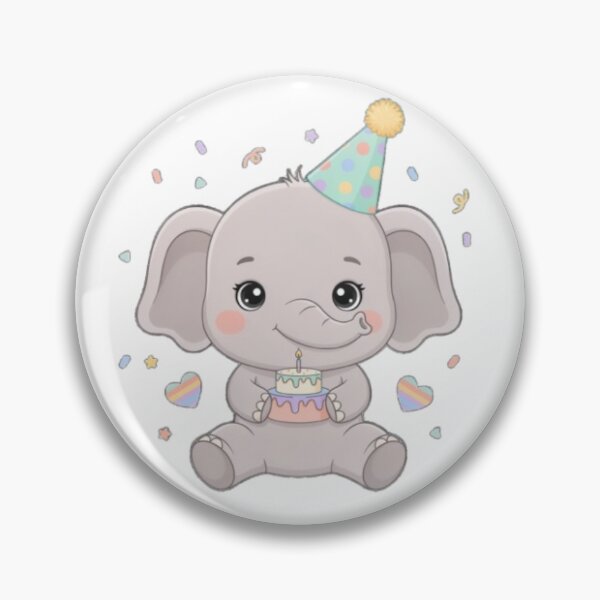 Item preview, A Cheerful Baby Elephant - Pastel Soft Grey, Birthday Gift designed and sold by DigitfanStudio.