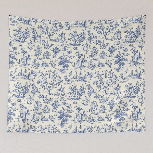 Item preview, Blue Toile de Jouy Pattern | Vintage French Cottagecore Print | Classic French Country Aesthetic | Chinoiserie Seamless Pattern | Vintage Botanical Blue Pattern | Rustic French Countryside Pattern designed and sold by VivaFy.