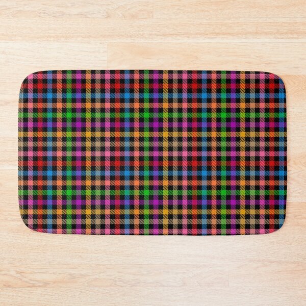 Item preview, Colorful Rainbow Gingham Plaid Design - Black  designed and sold by PatternTitan.