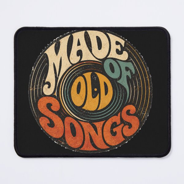Item preview, Made Of Old Songs - Vintage Vinyl Record Retro Typography Design designed and sold by Golden Era Studio.