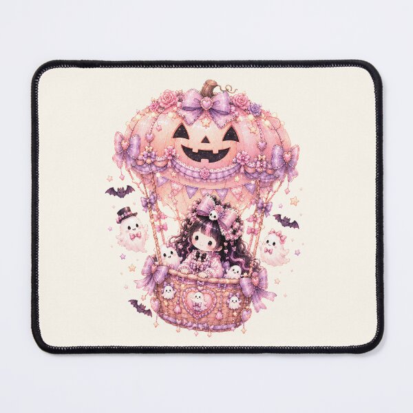 Item preview, Coquette Halloween Pumpkin Hot Air Balloon | Kawaii Ghost Gothic Lolita Fantasy designed and sold by looplandger.