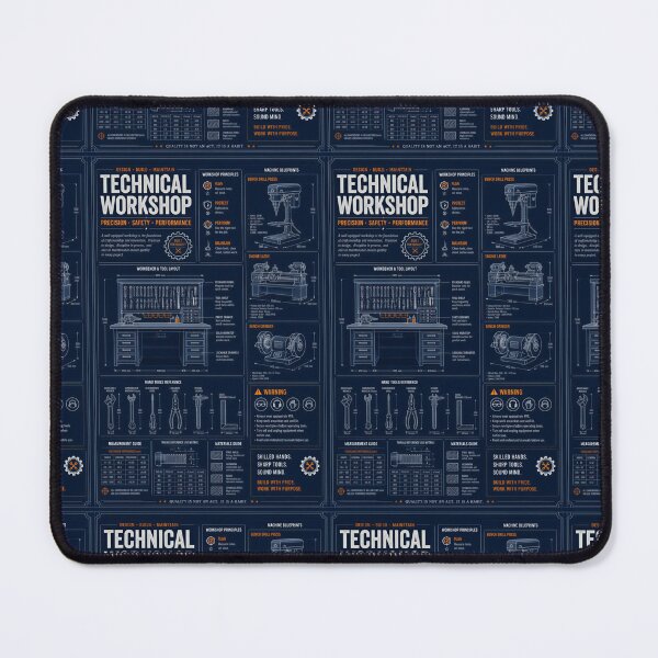 Item preview, Technical Workshop Blueprint Engineering Reference Poster designed and sold by Evergreen Horizon Works.