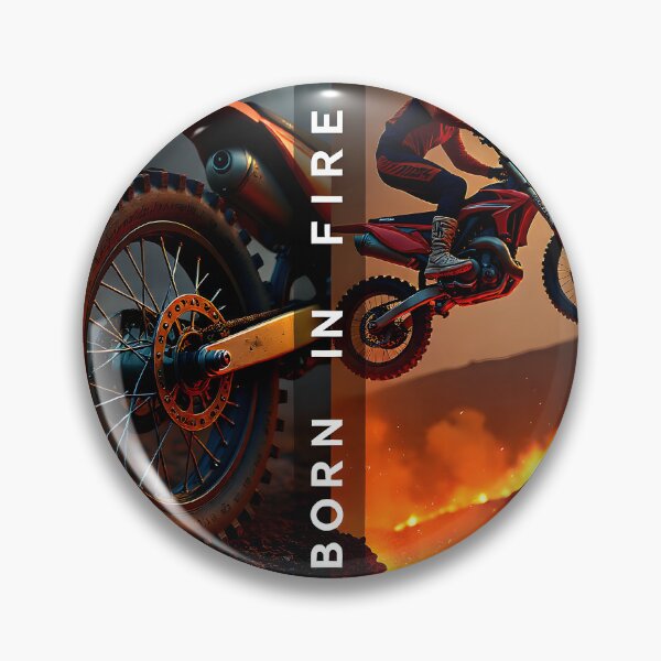 Item preview, Volcanic Motocross Adventure Poster | Born in Fire Off-Road Tire & Extreme Caldera Wall Art designed and sold by Creative-RE.