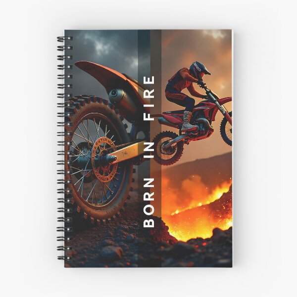 Item preview, Volcanic Motocross Adventure Poster | Born in Fire Off-Road Tire & Extreme Caldera Wall Art designed and sold by Creative-RE.