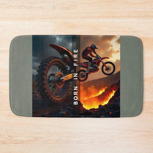 Item preview, Volcanic Motocross Adventure Poster | Born in Fire Off-Road Tire & Extreme Caldera Wall Art designed and sold by Creative-RE.