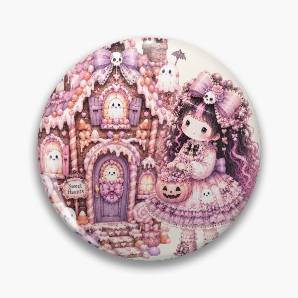 Item preview, Sweet Haunts Gingerbread House | Coquette Halloween Ghost Cottage Kawaii Gothic Lolita designed and sold by looplandger.