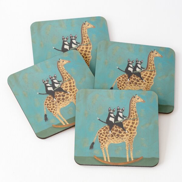 Item preview, Cats on a Rocking Giraffe designed and sold by KilkennyCat Art.