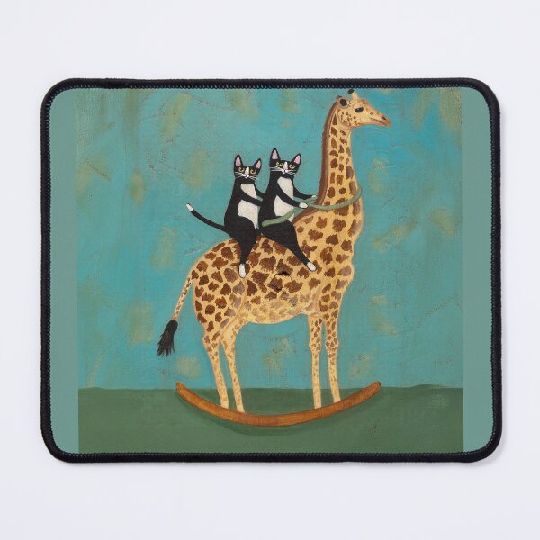 Item preview, Gatos en una jirafa mecedora designed and sold by KilkennyCat Art.