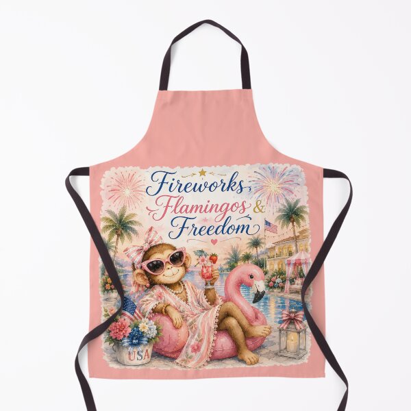 Item preview, Fireworks, Flamingos & Freedom™ | Palm Beach Monkey Summer Collection designed and sold by TeelieTurner.