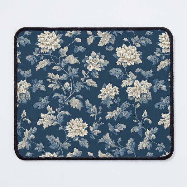 Item preview, Navy Blue & Cream Floral Toile | Vintage Chinoiserie Peony Pattern | Traditional French Toile Floral | Sophisticated Chinoiserie Blooms | Moody Blue Garden Aesthetic | Victorian Navy Floral Pattern designed and sold by VivaFy.